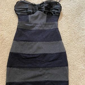 XOXO Black/Grey Dress